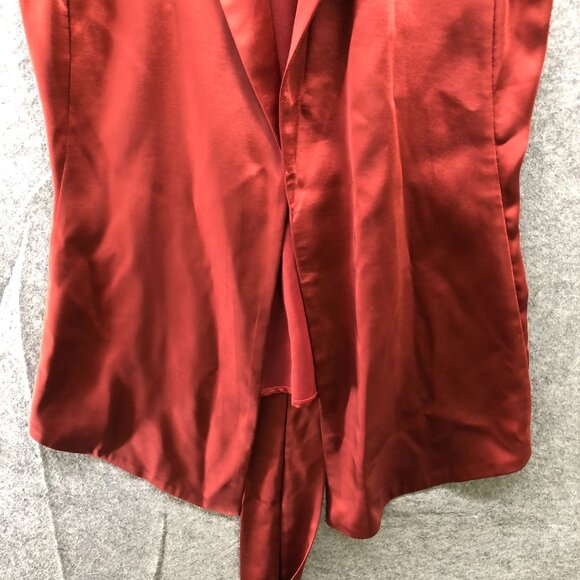 Vince Camuto Satin Vest Jacket Womens XS Sleeveless Tie Waist Top Copper - Picture 4 of 9